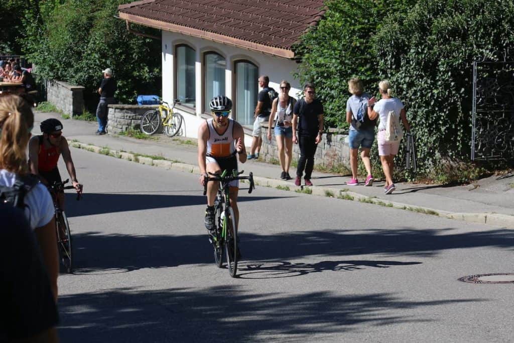 Clément on his bike during Allgau triathlon