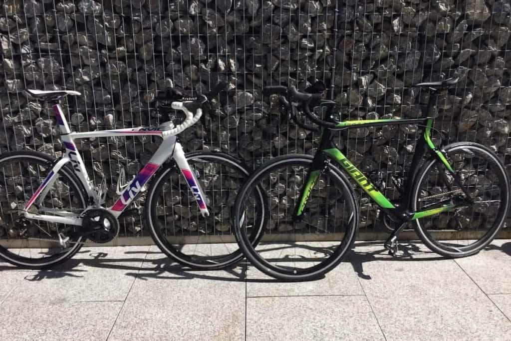 Anna and Clément road bikes